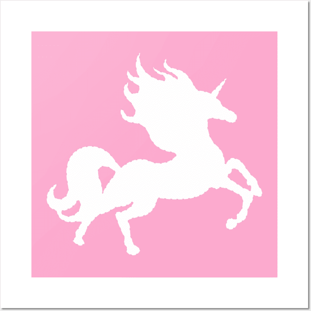 Invisible Pink Unicorn Wall Art by XOOXOO